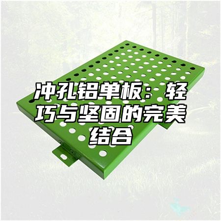 冲孔铝单板：轻巧与坚固的完美结合
