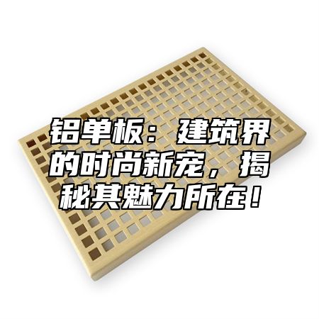 铝单板：建筑界的时尚新宠，揭秘其魅力所在！