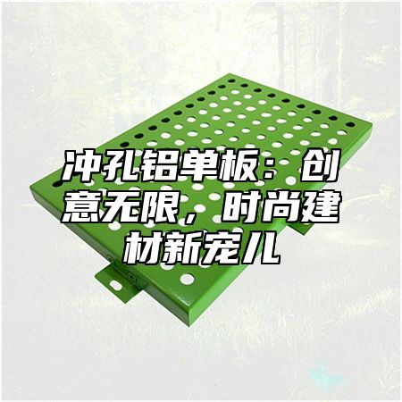 冲孔铝单板：创意无限，时尚建材新宠儿