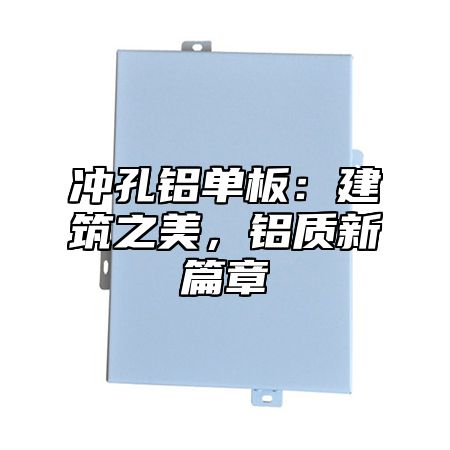 冲孔铝单板：建筑之美，铝质新篇章