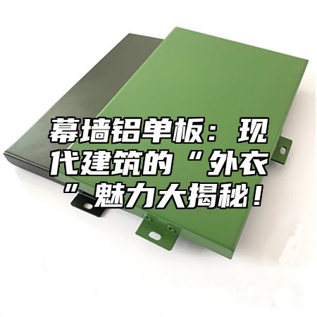 幕墙铝单板：现代建筑的“外衣”魅力大揭秘！